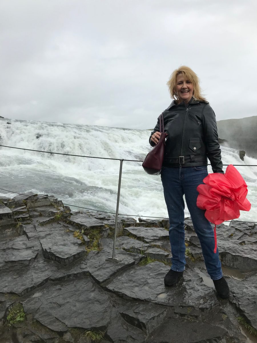At the edge of the Gullfoss Waterfalls !