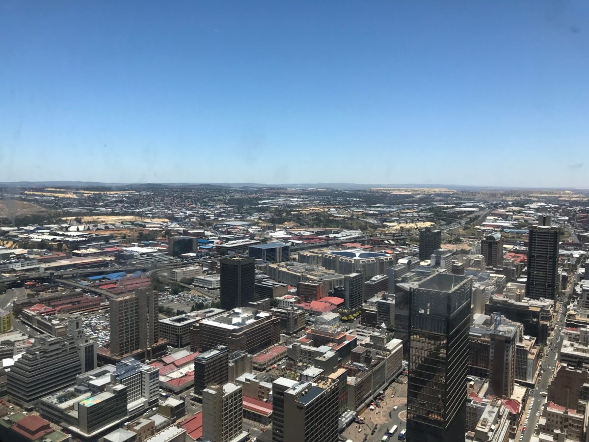 View of Johannesburg from the 50th floor of the Carleton Centre.